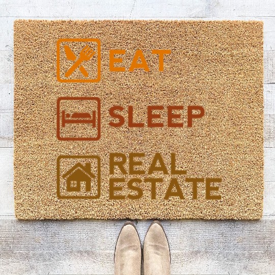 Cool Eat Sleep Real Estate Life Business House Coir Doormats