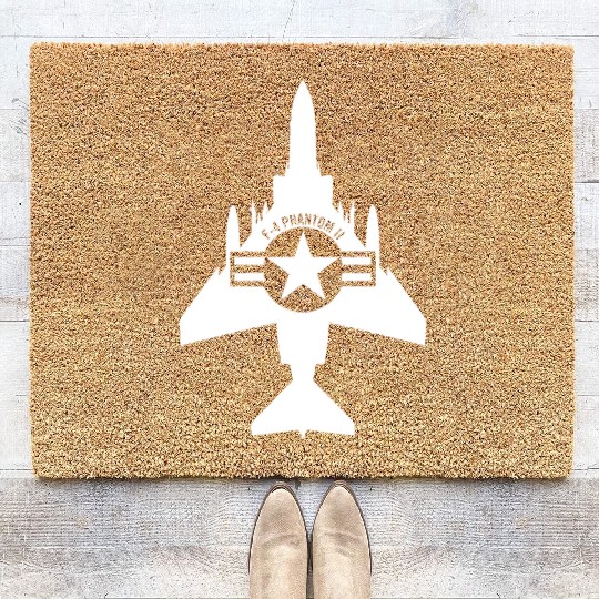 F-4 Phantom II Military Fighter Jet Airplane Coir Doormats