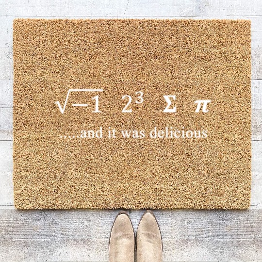 I Ate Some Pi and It Was Delicious Math Pun 3.14 P Coir Doormats
