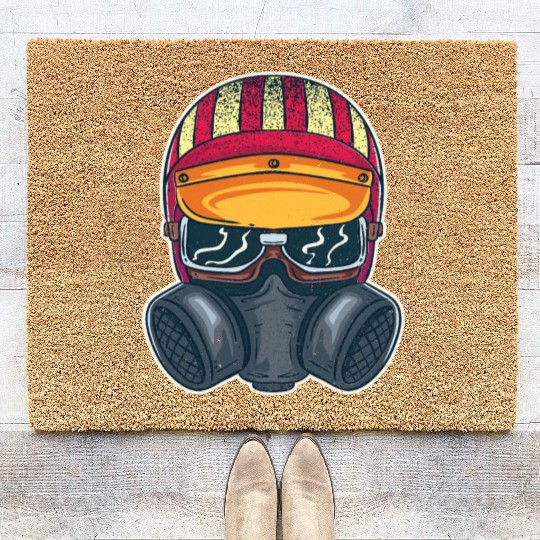 Hot Rod Drag Racing Racecar American Flag Design Coir Doormats