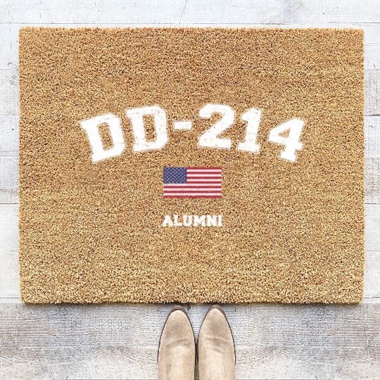 Dd 214 Us Armed Forces Alumni Usa Flag Vintage Coir Doormats