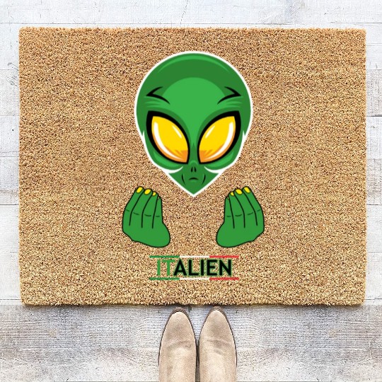Funny Alien Italian Italy Coir Doormats