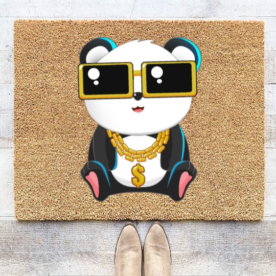 Panda Bear Gangster Chibi Anime Gangsta Lover Coir Doormats