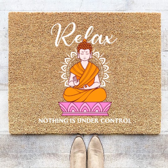 Buddha Quote india hindu shanti Buddhist Relax Coir Doormats