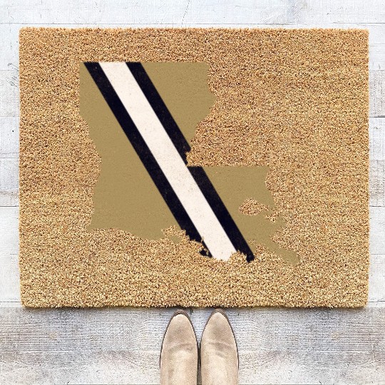 new orleans louisiana helmet stripe Coir Doormats