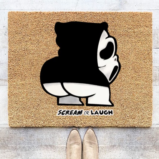Ghost creature scream or laugh Coir Doormats