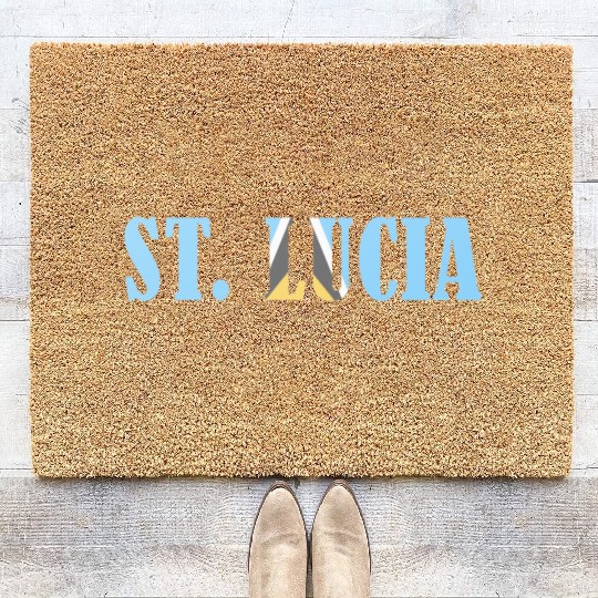 St Lucia flag Coir Doormats