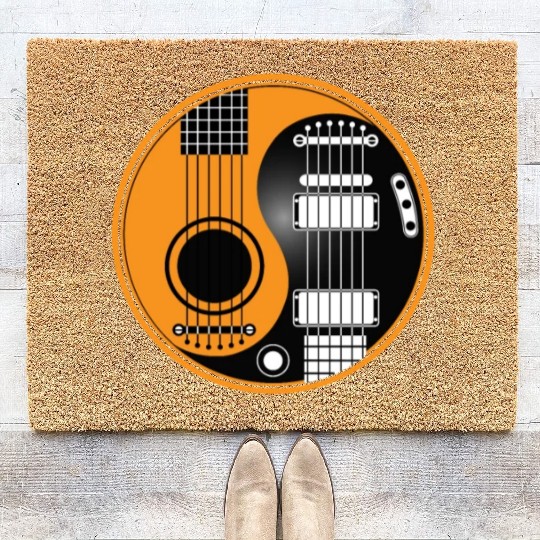 Guitar Ying Yang Coir Doormats