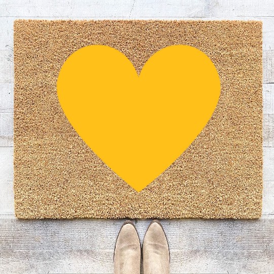 yellow heart song Coir Doormats