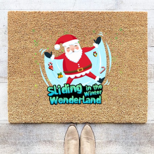 Christmas Santa Claus Winter Cold Sliding Xmas Coir Doormats