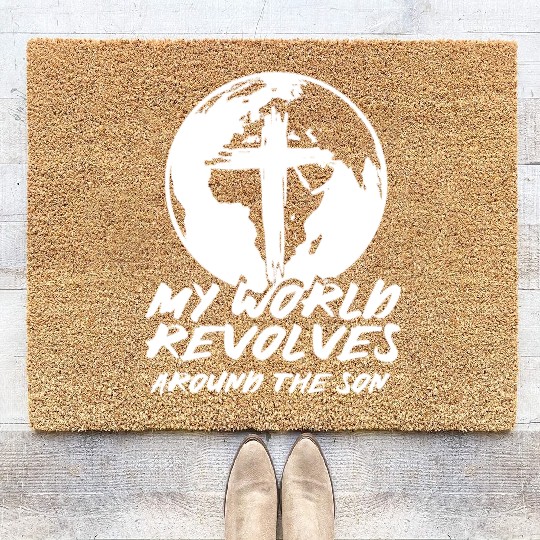 Jesu Christu Catholic Protestant Saying Church Coir Doormats