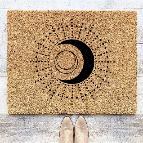 Sun and Moon Crescent Moon Coir Doormats