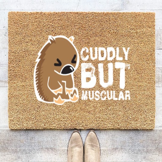 Cuddly But Muscular Wombat Sweet Australia Wild Coir Doormats