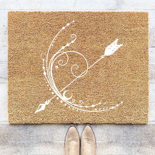 Bow and arrow moon crescent Coir Doormats