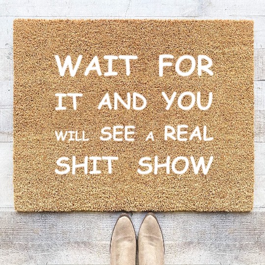 Baby diaper shit show funny Coir Doormats