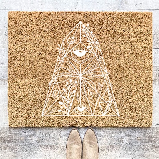 Gemstone crystal diamond floral flowers eye Coir Doormats