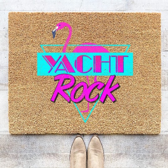 Yacht Rock Retro Flamingo Coir Doormats
