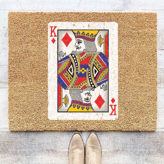 king of diamonds playing card Coir Doormats