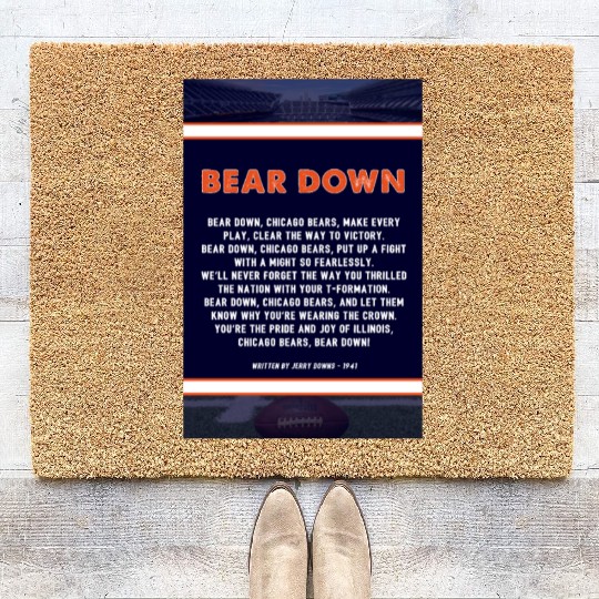 Bear Down Lyrics Poster Coir Doormats