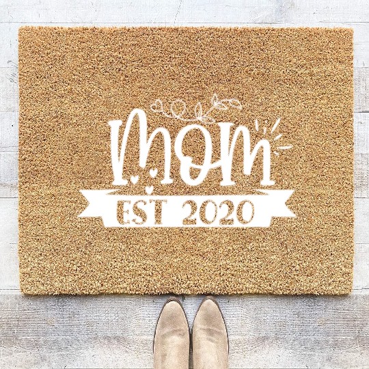 Baby Shower Pregnant Newborn Mom Established 2020 Coir Doormats