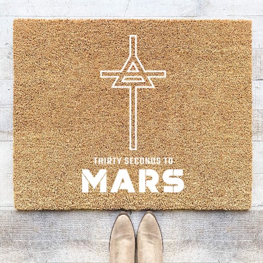 30 Seconds to Mars Cross Logo Coir Doormats