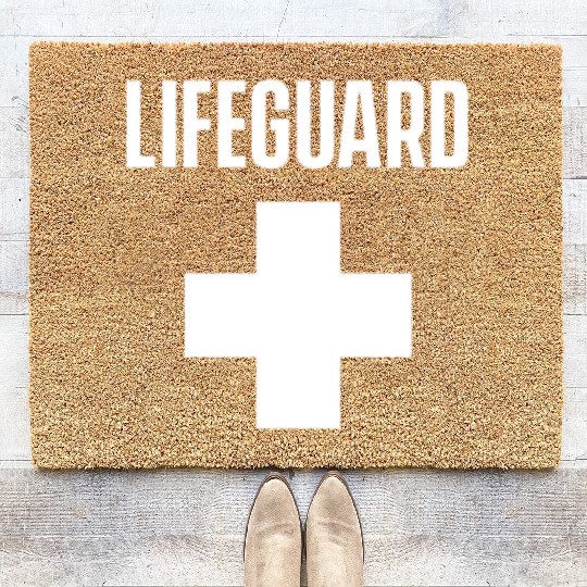 Team Lifeguard Life Guard Pool Attendant Guards Coir Doormats