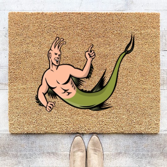 Sea Monkey Pointing Mascot Coir Doormats