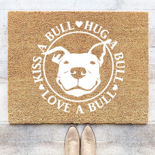 Love-A-Bull Pitbull Bully Dog Rescue Coir Doormats