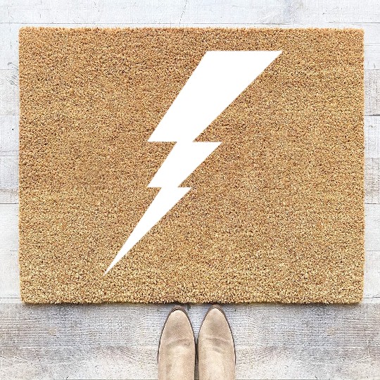 Lightning Bolt Geometric Vector Shape Coir Doormats