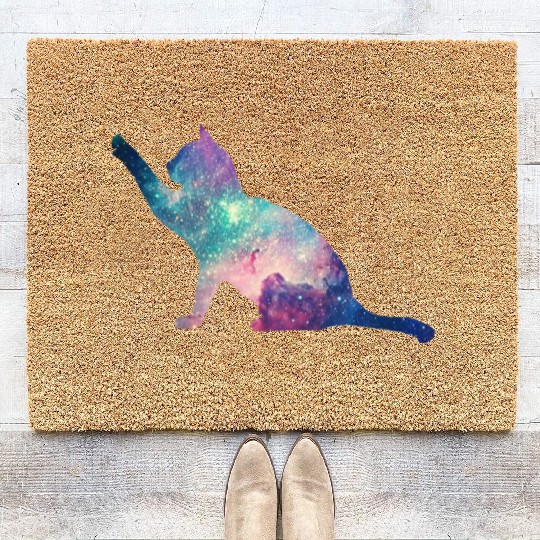 galaxy cat for cats lovers Coir Doormats