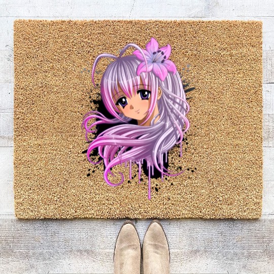 Cute Anime Girl Coir Doormats
