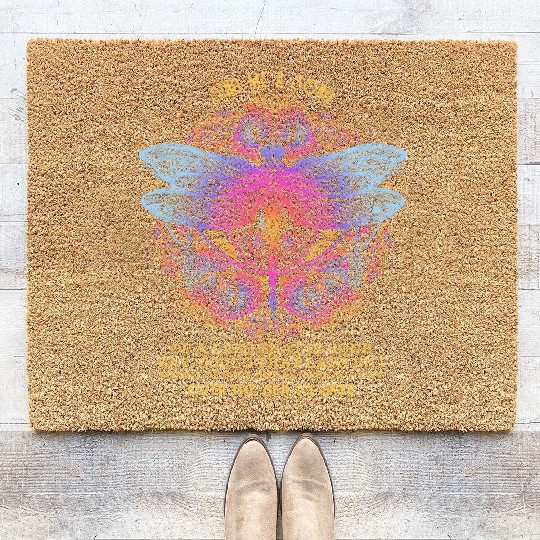 Dragonfly Sing Me A Song Cute Funny Watercolor T S Coir Doormats