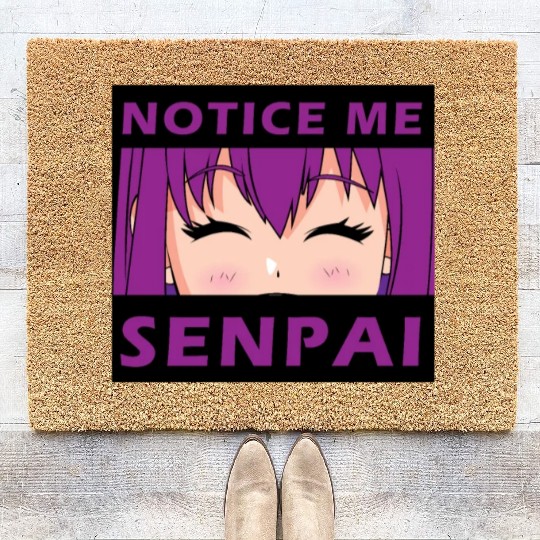 Notice Me Senpai - Japanese anime manga designs Coir Doormats