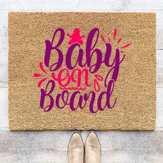 Coir Doormats of maternity baby on board gift humor fun