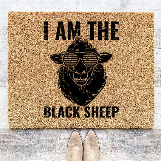 Black Sheep T Shirti Am the Black Sheep Funny Pict Coir Doormats