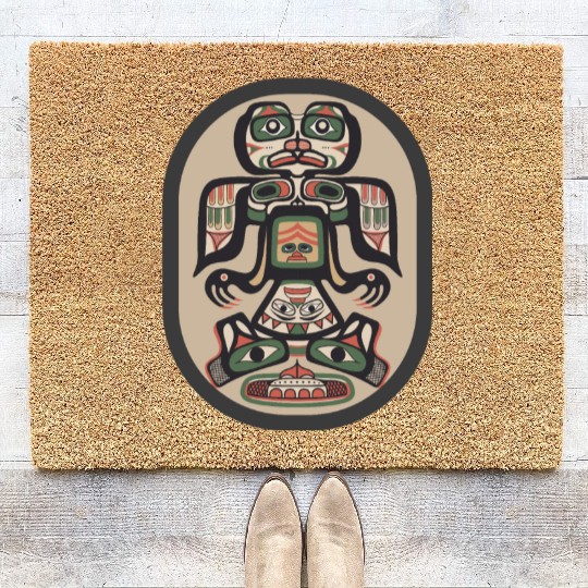Northwest Native American Indian Haida Tribe Art Coir Doormats