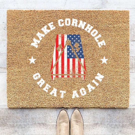 Make Cornhole Great Again Funny USA Gift Coir Doormats