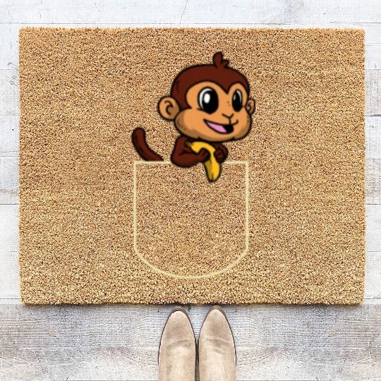 Ape In The Pocket Gift Monkey Pocket Coir Doormats