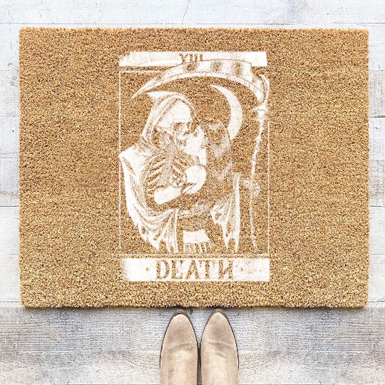 Blackcraft Death the Grim Reaper Kiss Tarot Card Coir Doormats