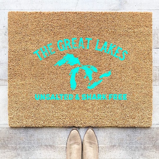 The Great Lakes Unsalted & Shark Free Michigan Gif Coir Doormats