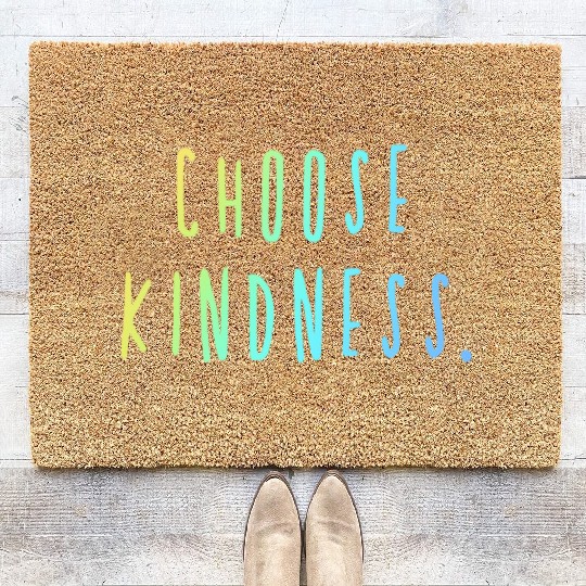 Choose Kindness Cool Colors Ombre Coir Doormats