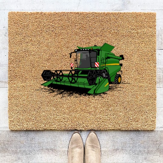 combine harvesters - farmer - agriculture - farm Coir Doormats