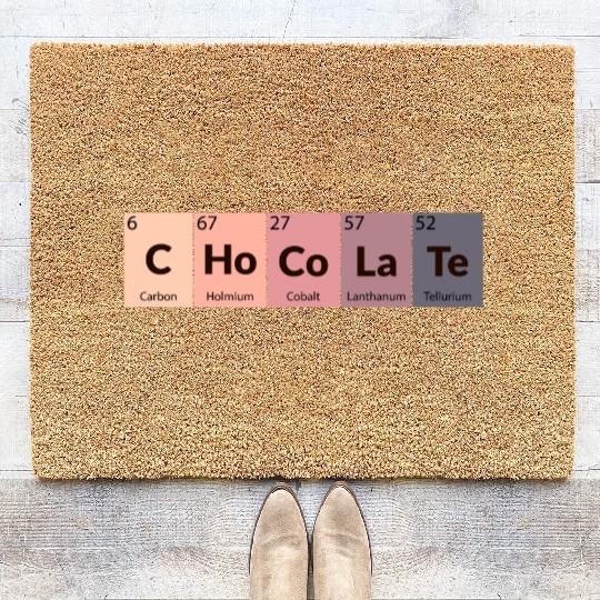 Chocolate Lover Periodic Table Chemistry Science Coir Doormats