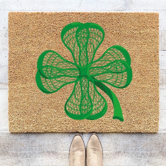 Lacrosse Sticks Shamrock clover irish lucky Lax T- Coir Doormats