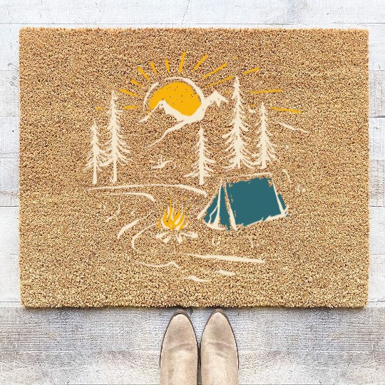 Camping Hiking Nature Mountain River Coir Doormats