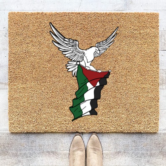 Free Palestine Palestinian Flag Bird Eagle Palesti Coir Doormats