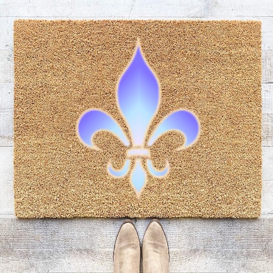 Lily Flower Fleur de Lys Royal Flower Power Roi Coir Doormats