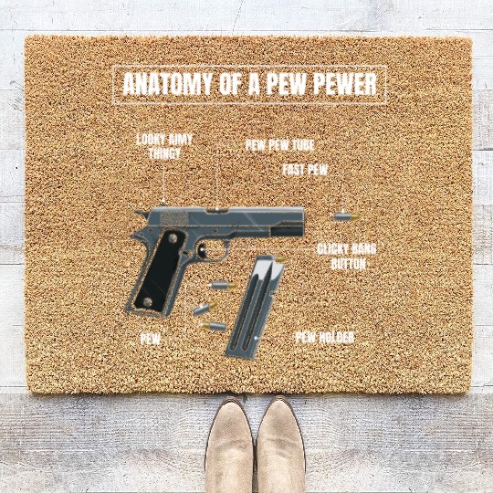 Anatomy| Pew Pewer| Pistol| Bullets| Magazine Coir Doormats