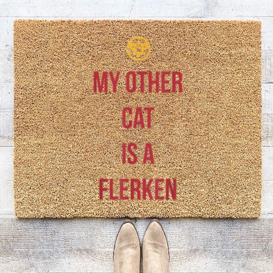 Captain Marvel My Other Cat Is A Flerken Bold Logo Coir Doormats