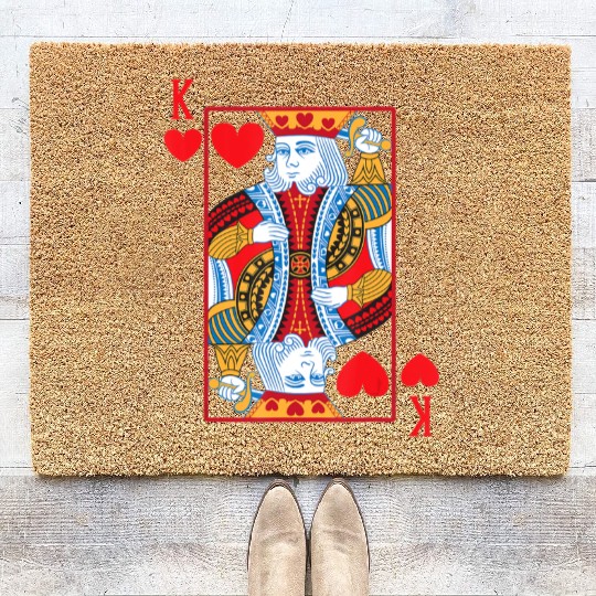 Halloween Playing Card Costume KING OF HEARTS Coir Doormats